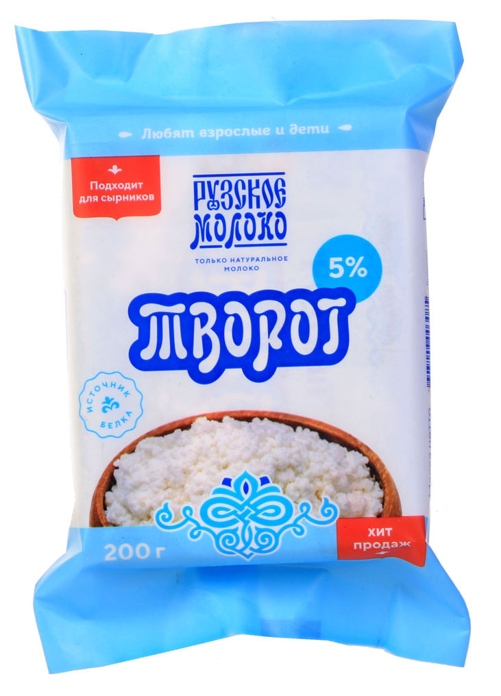 Творог «Рузское молоко» 5% БЗМЖ, 200 г