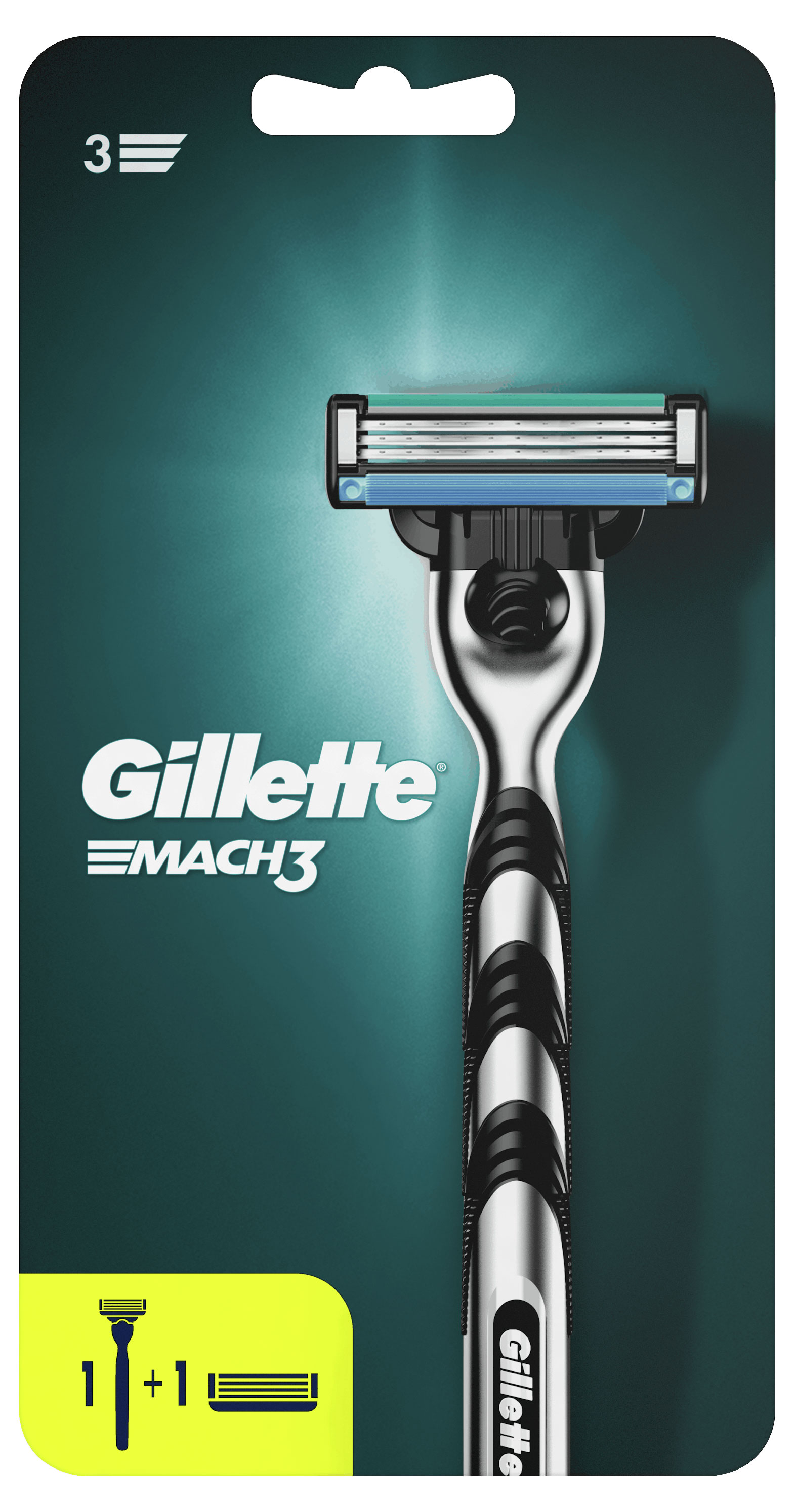 Бритва мужская Gillette Mach 3 с 2 сменными кассетами, 1 шт