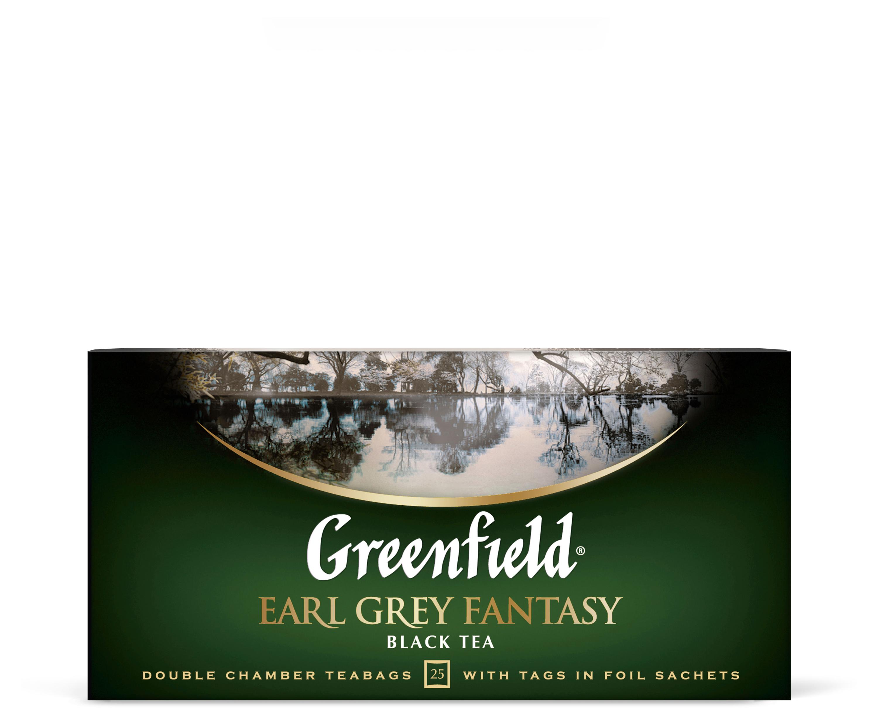 Greenfield | Чай черный Greenfield Earl Grey Fantasy с ароматом бергамота в пакетиках, 25 шт