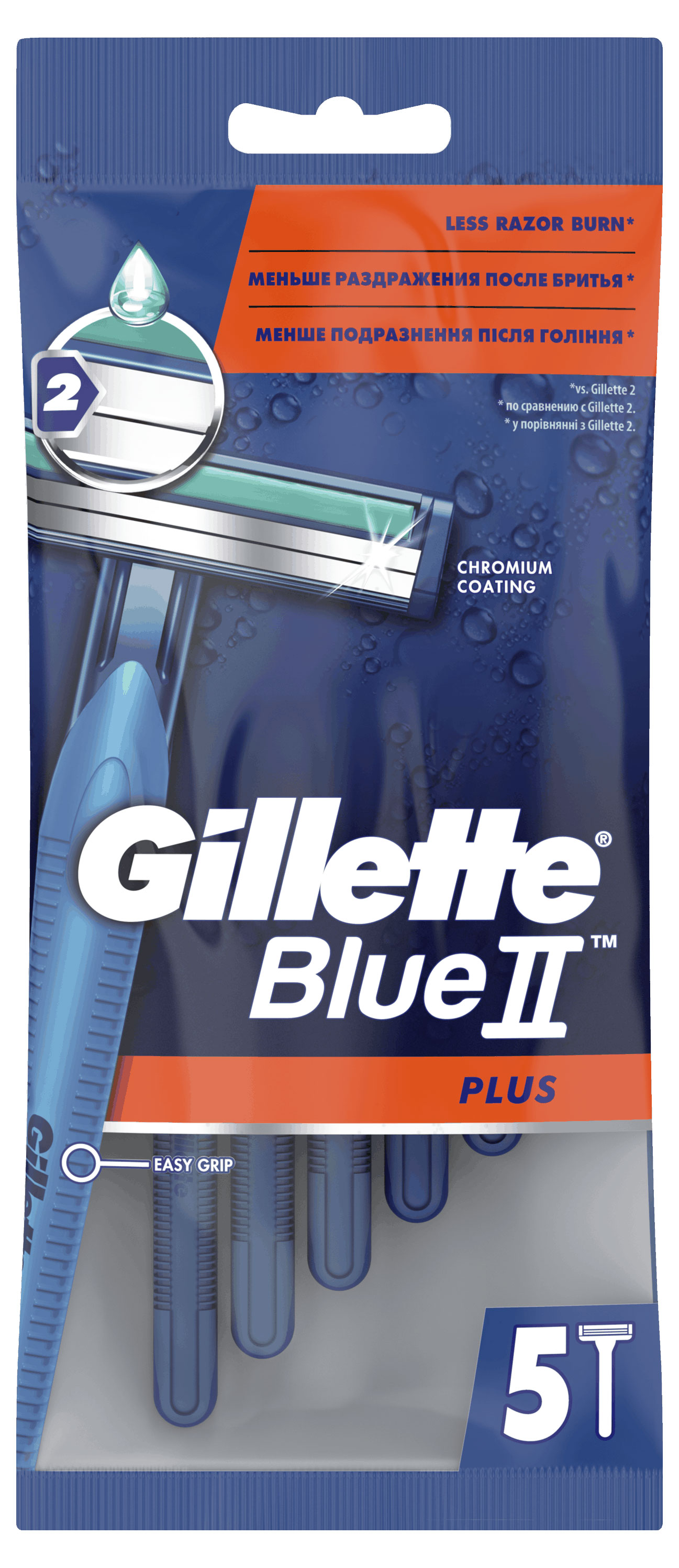 Бритвы одноразовые мужские Gillette Blue 2 Plus с двумя лезвиями, 5 шт