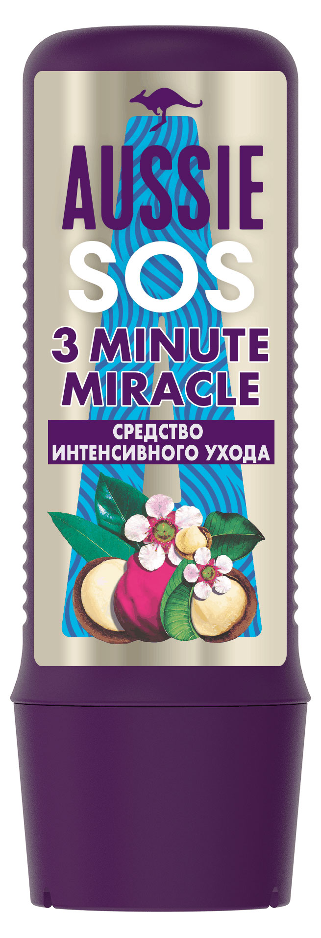 Средство для волос Aussie SOS 3 Minute Miracle для интенсивного ухода для поврежденных длинных волос, 225 мл