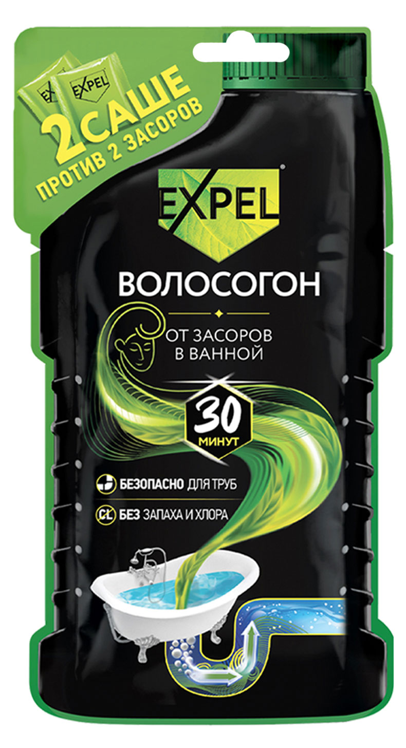 

Средство для устранения засоров от волос Expel, 2 шт х 50 г