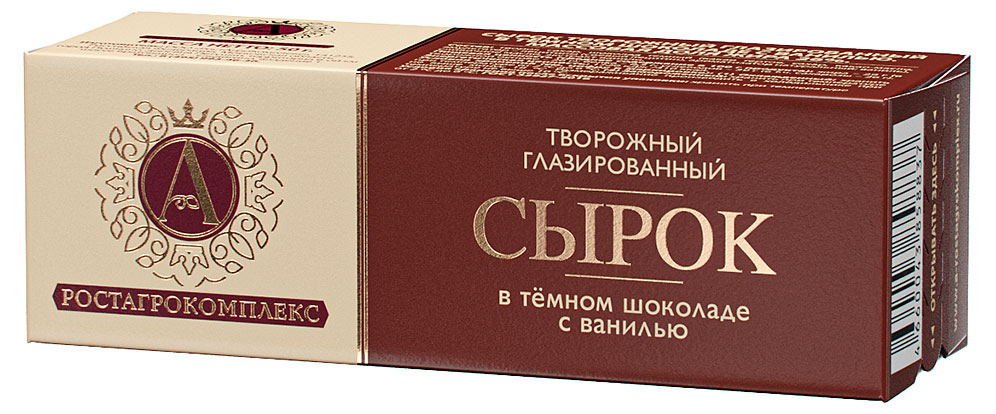 Сырок творожный «А.Ростагрокомплекс» в тёмном шоколаде с ванилью 26%, 50 г