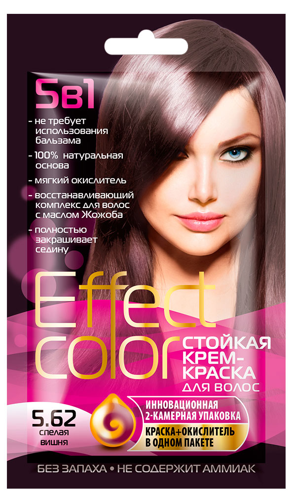 Effect Color | Крем-краска для волос Effect Color Спелая Вишня тон 5.62, 50 мл