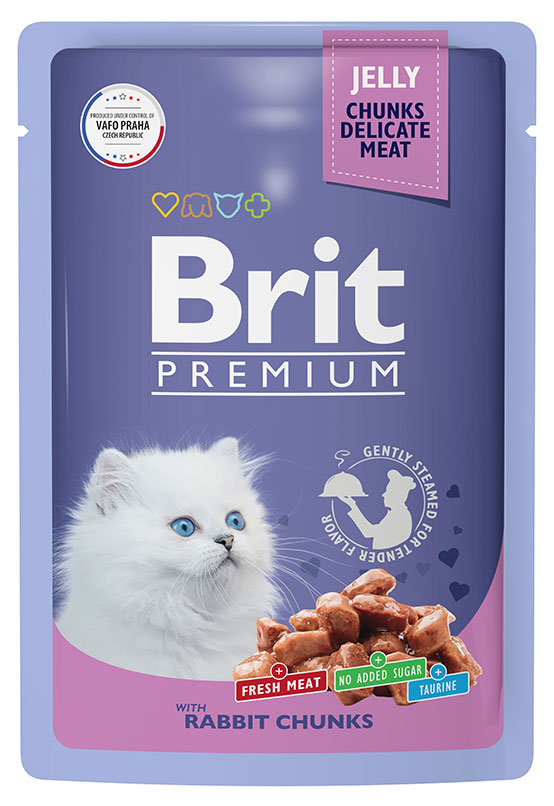 Корм для котят Brit кролик в желе, 85 г