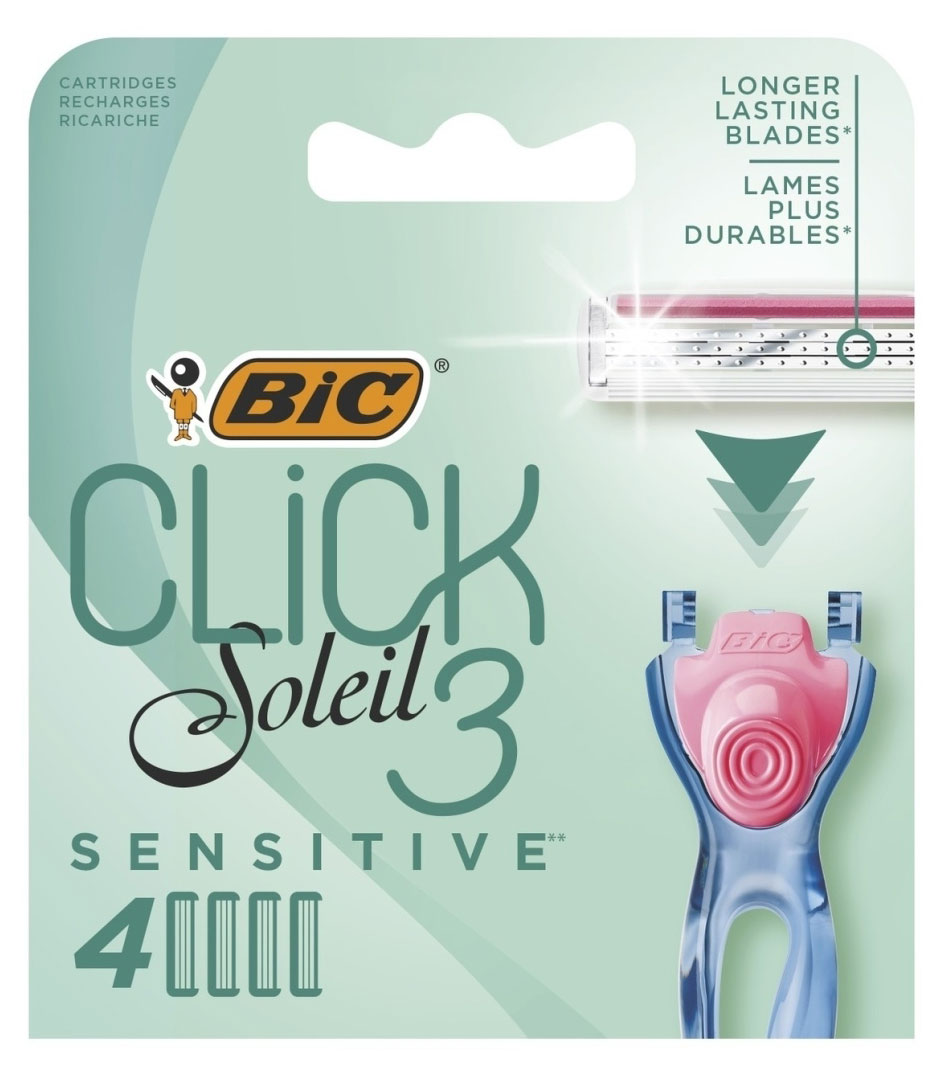 Cменные кассеты для бритья BIC Click 3 Soleil Sensitive, 4 шт