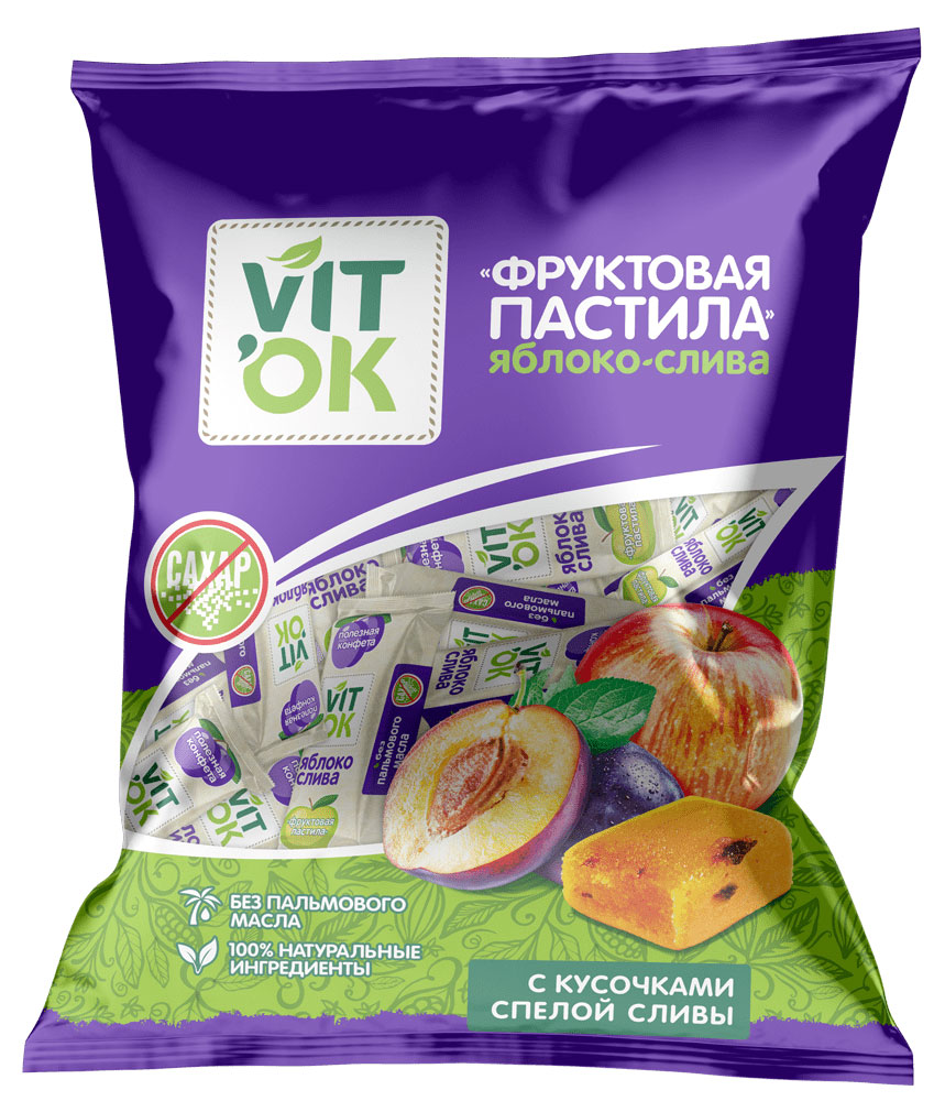 Конфеты VITok фруктовые Яблоко-слива, 120 г