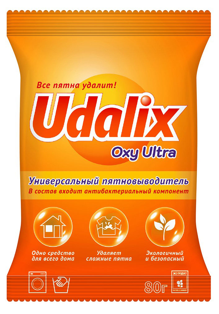 Udalix | Пятновыводитель Udalix Oxi Ultra на основе активного кислорода, 80 г