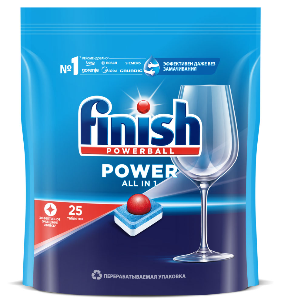 Таблетки для посудомоечной машины Finish Power, 25 шт