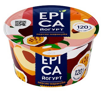 Йогурт EPICA с персиком и маракуйей 4.8%, 130 г