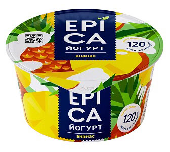Йогурт EPICA фруктовый с ананасом 4.8%, 130 г