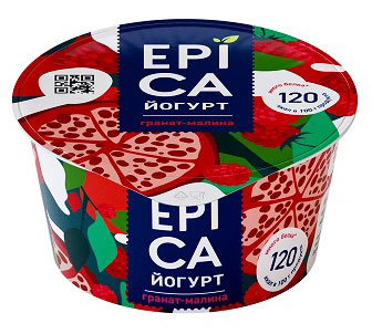 Йогурт EPICA фруктовый с гранатом и малиной 4.8%, 130 г