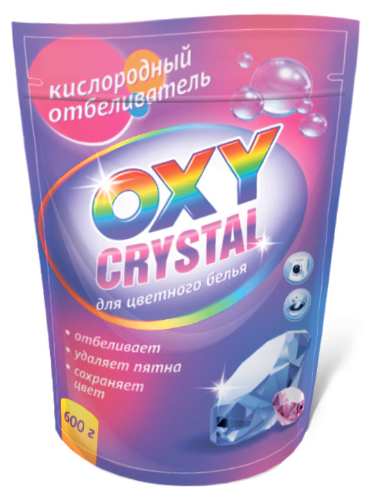 Отбеливатель для цветного белья Oxy crystal Кислородный, 600 г