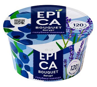 Йогурт EPICA Bouquet фруктовый с голубикой и лавандой 4.8%, 130 г