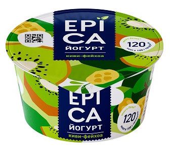 Йогурт EPICA с киви и фейхоа 4,8% БЗМЖ, 130 г