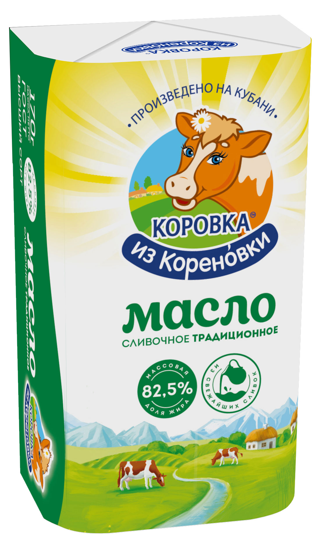 Коровка из Кореновки | Масло сливочное «Коровка из Кореновки» Традиционное 82,5% БЗМЖ, 400 г