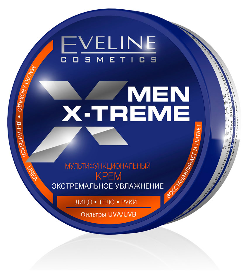 Крем для лица рук и тела Eveline Cosmetics Men x-treme мультифункциональный экстремальное увлажнение, 200 мл