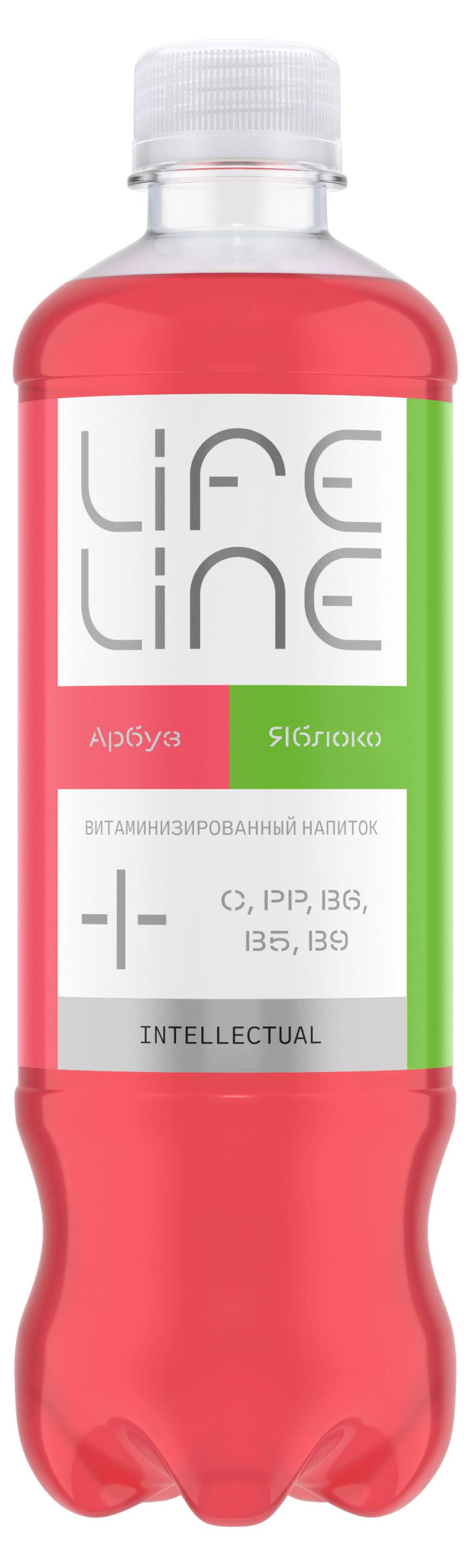 Напиток витаминизированный Lifeline Intellectual, арбуз-яблоко без газа, 500 мл