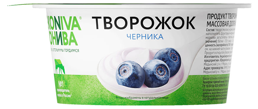 Творожок «Эконива» черника 5% БЗМЖ, 125 г