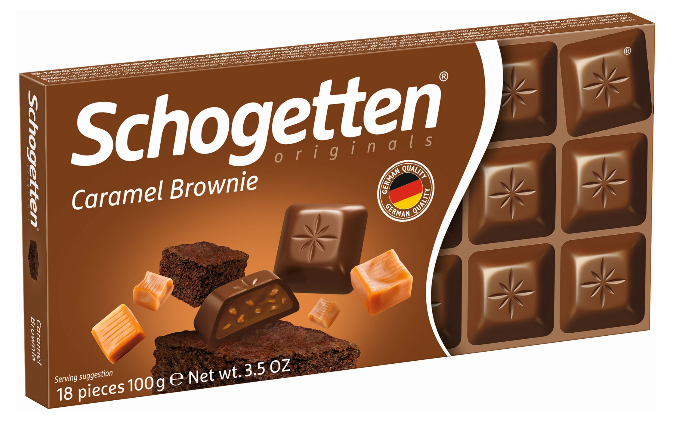 Schogetten | Шоколад порционный Schogetten Caramel brownie молочный, 100 г