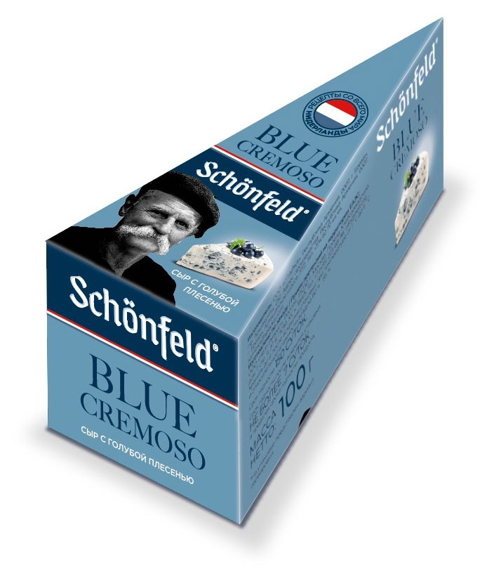 Сыр мягкий Schonfeld Blue Cremoso с голубой плесенью 50% БЗМЖ, 100 г