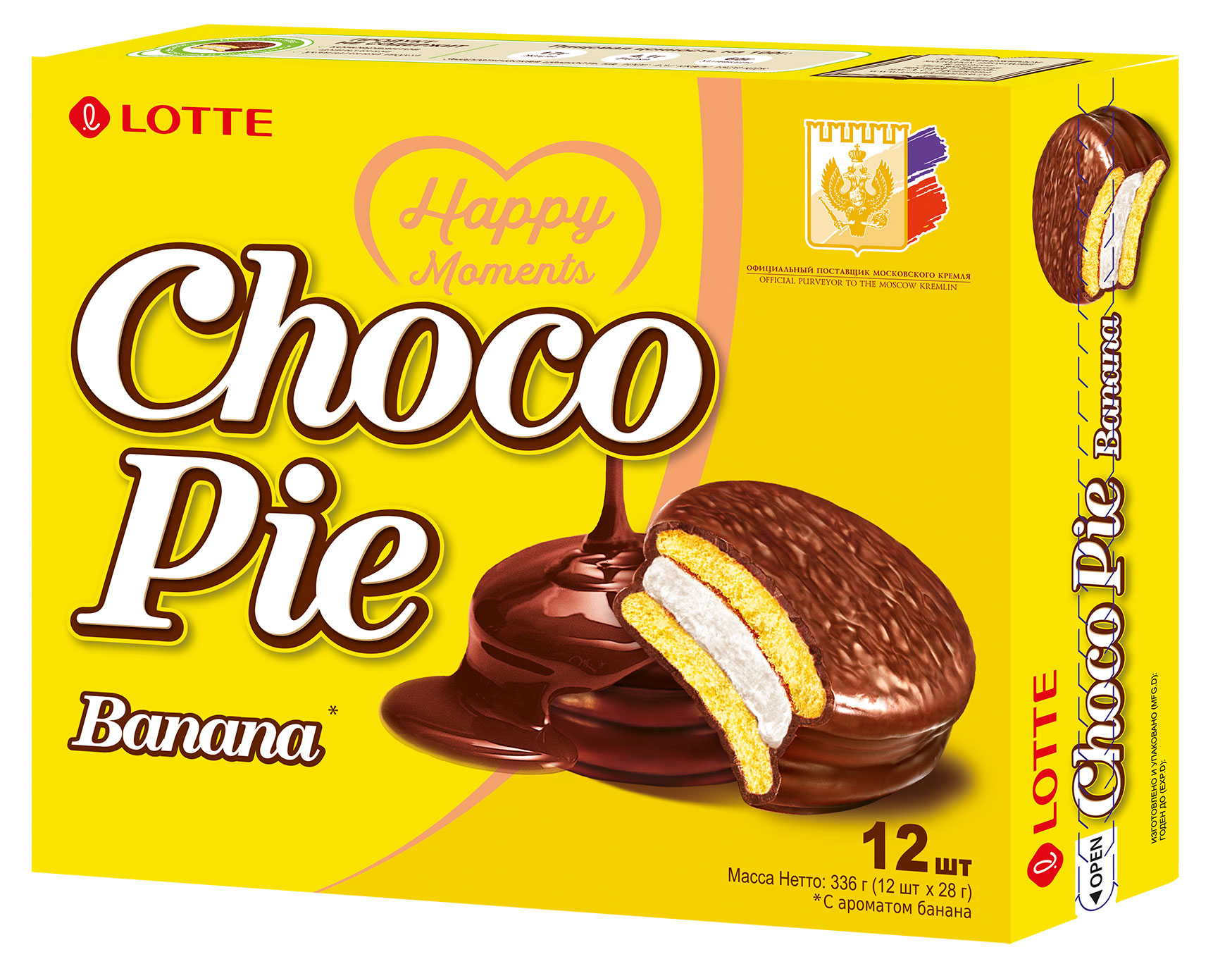 

Печенье прослоенное Lotte Choco Pie глазированное со вкусом банана, 336 г