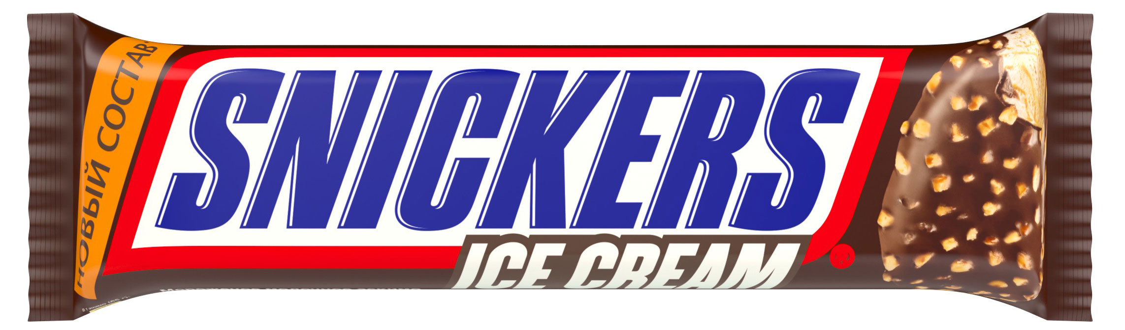 Мороженое сливочное Snickers Ice Cream с карамелью и арахисом в глазури БЗМЖ, 65 г