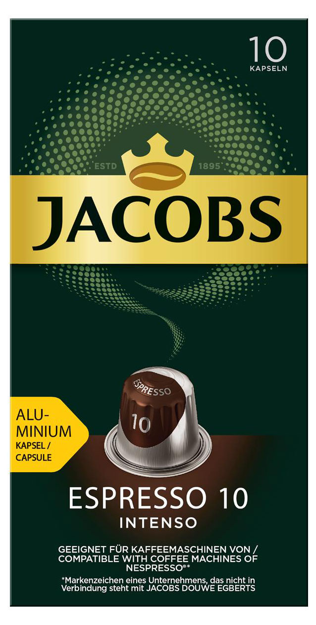 JACOBS | Кофе в капсулах Jacobs Espresso №10 Intenso жареный молотый, 10 капсул