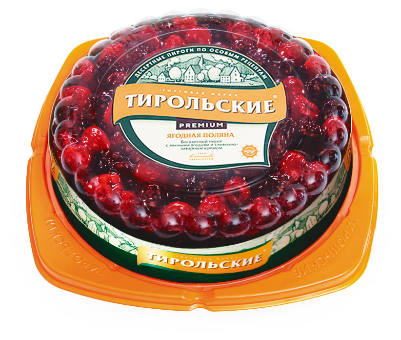 Пирог бисквитный «Тирольские пироги» Ягодная поляна лесные ягоды и легкий сливочный крем Premium, 580 г