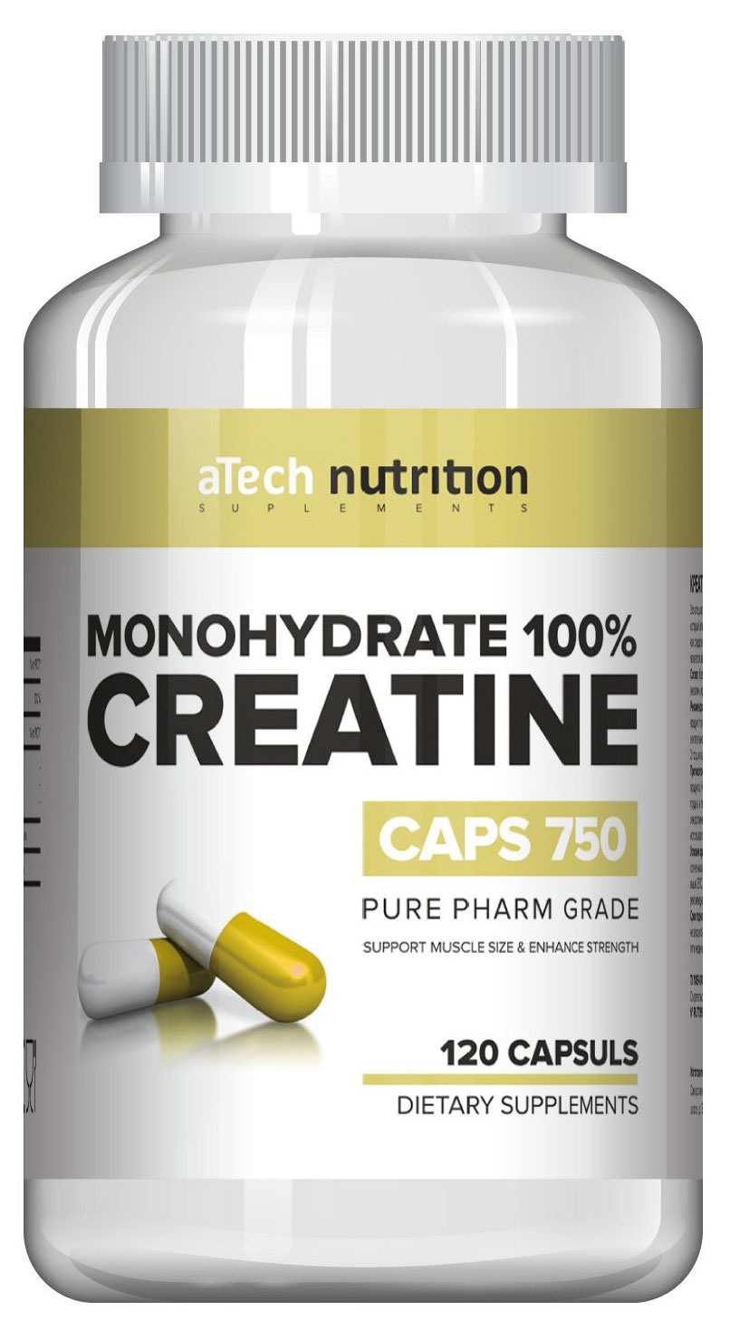 Креатин aTech Creatine Monohydrate 100%, 120 капсул