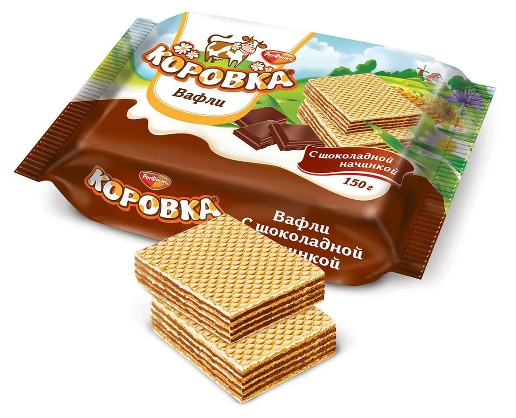 Вафли «Коровка» c шоколадной начинкой, вес