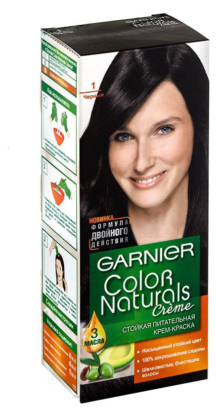 Крем-краска для волос Garnier Color Naturals тон 1 Черный, 112 мл