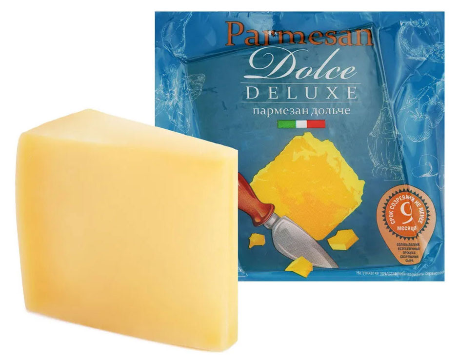 Сыр твердый Dolce Deluxe Пармезан 34% БЗМЖ, 200 г