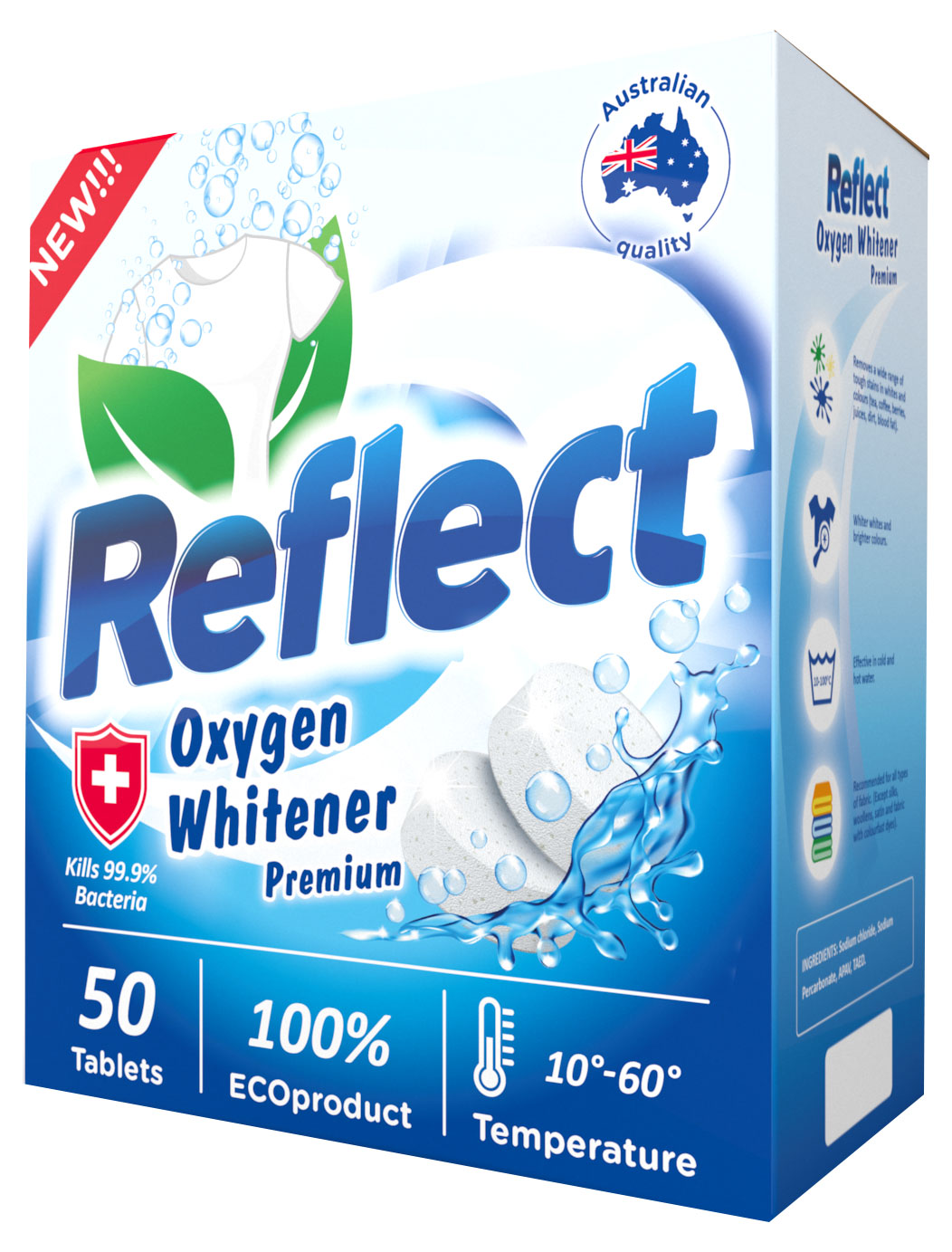 Отбеливатель Reflect Oxygen Whitener кислородный экологичный, 50 шт