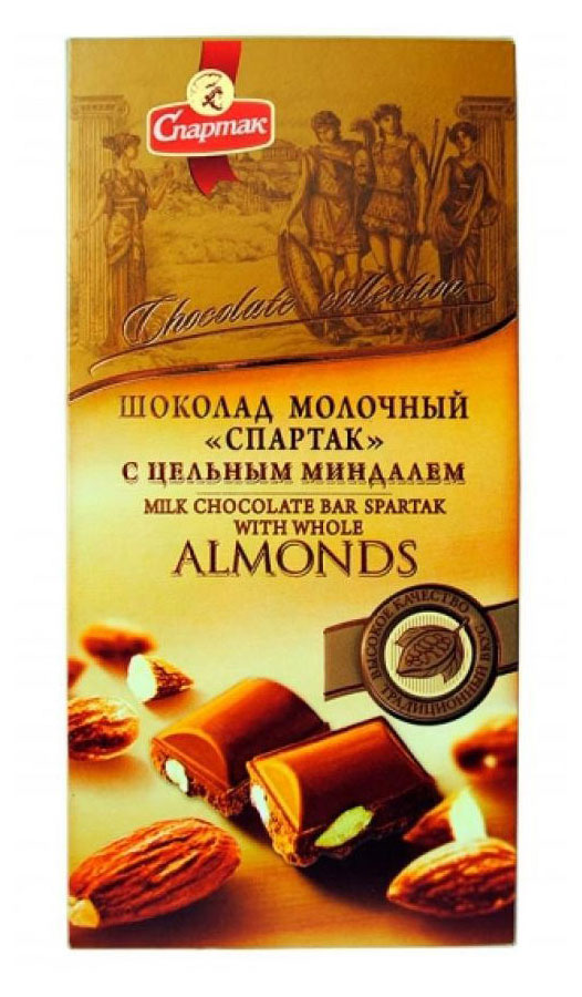 

Шоколад молочный Спартак с миндалем, 90 г