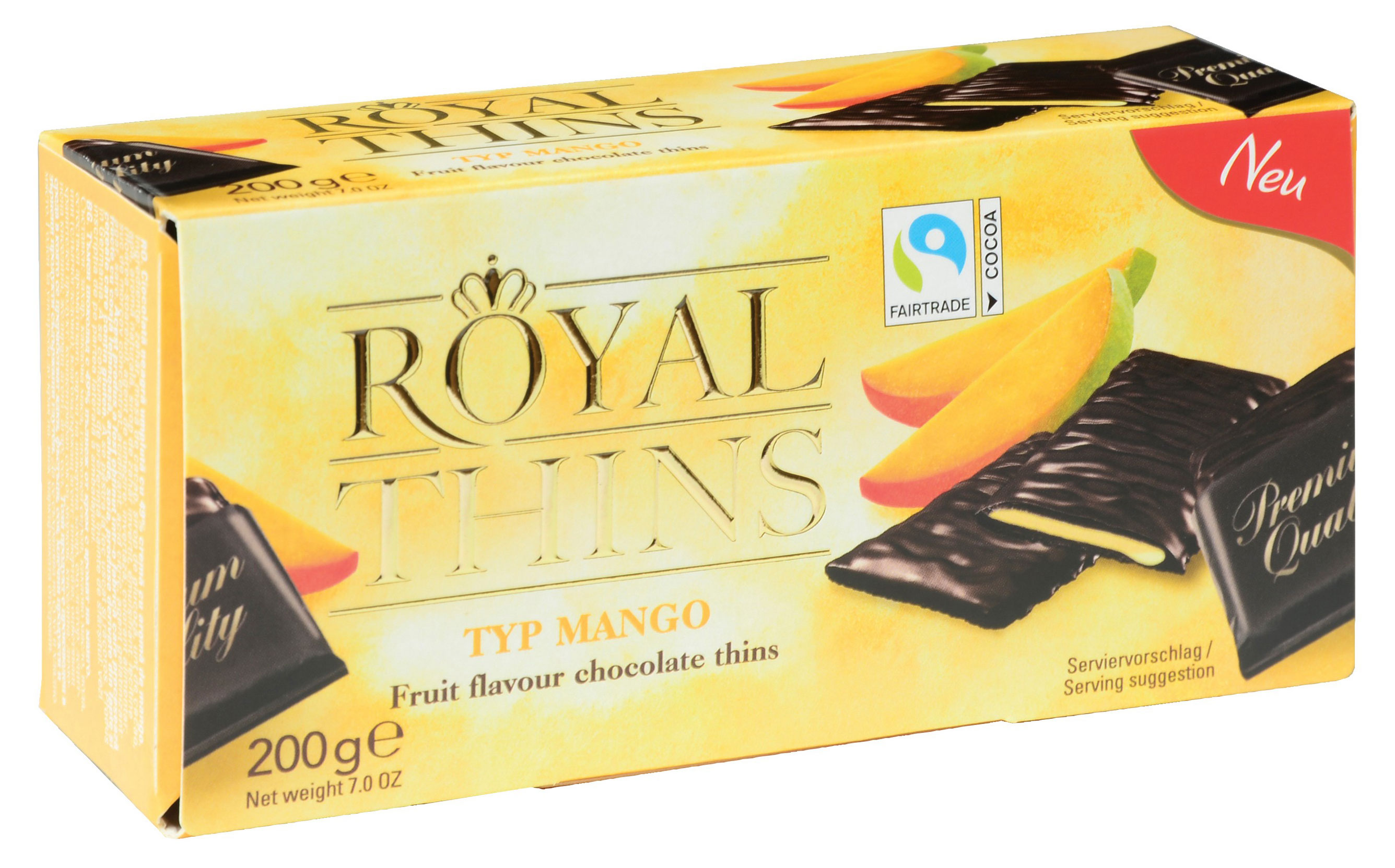 Шоколад Halloren Royal Thins манго, 200 г