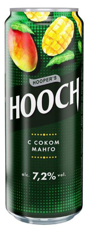 

Слабоалкогольный напиток Hooch Манго 7,2%, 450 мл