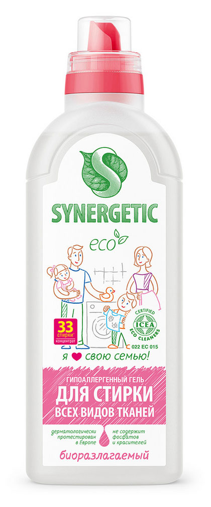 Гель для стирки белья Synergetic биоразлагаемый, 1 л