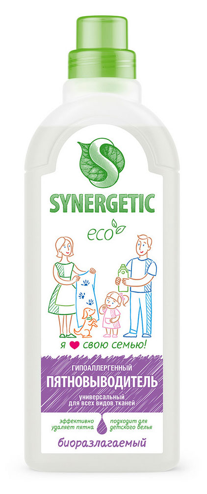 Пятновыводитель жидкий Synergetic универсальный, 1 л