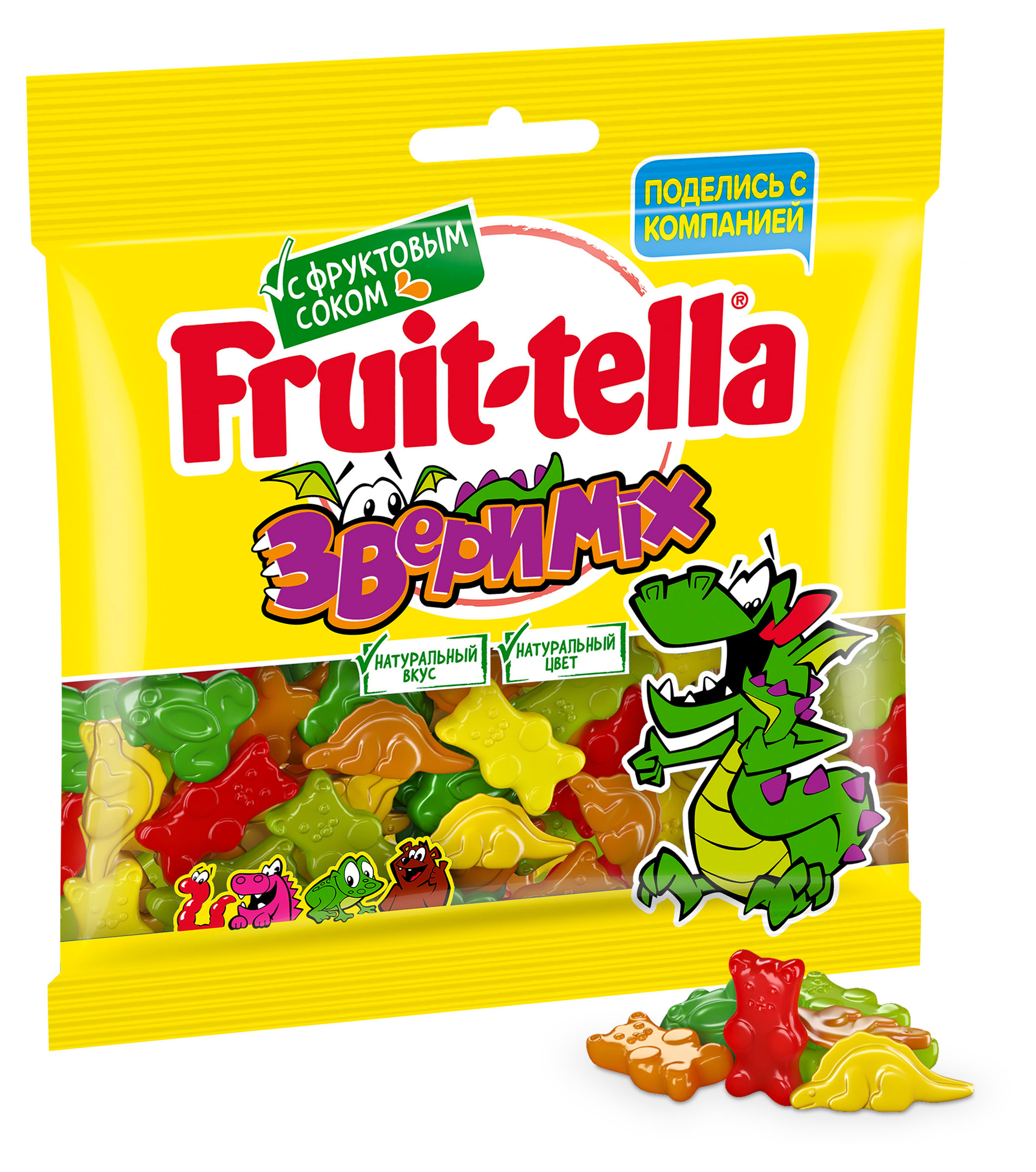 Мармелад жевательный Fruittella Звери Микс, 150 г