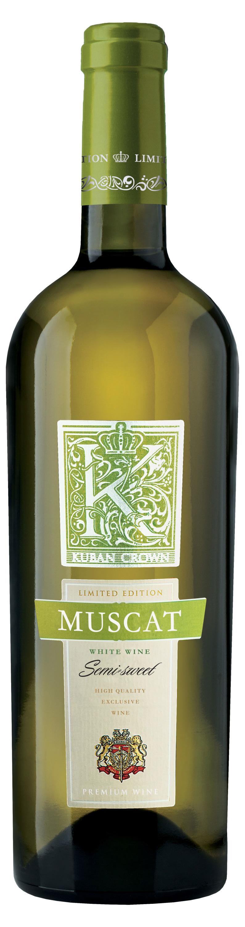 Kuban Crown | Вино Kuban Crown Мускат белое полусладкое Россия, 0,75 л