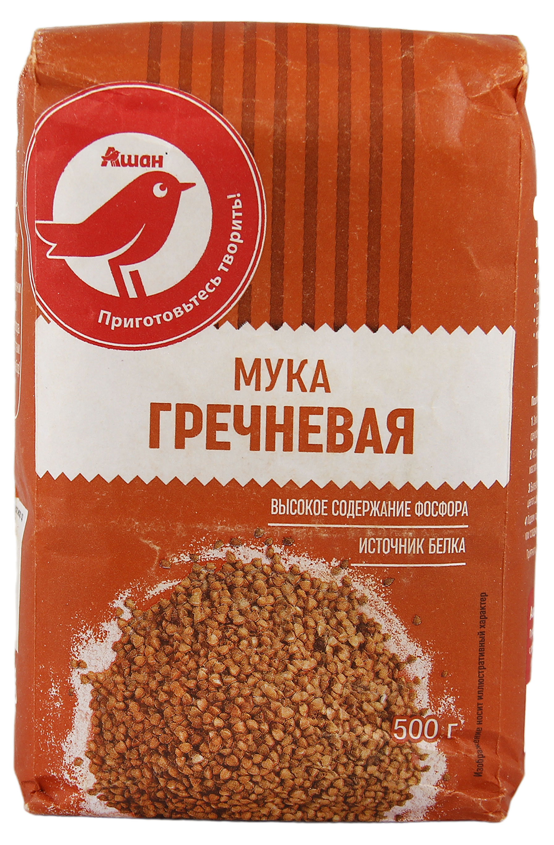 Мука гречневая АШАН Красная птица, 500 г