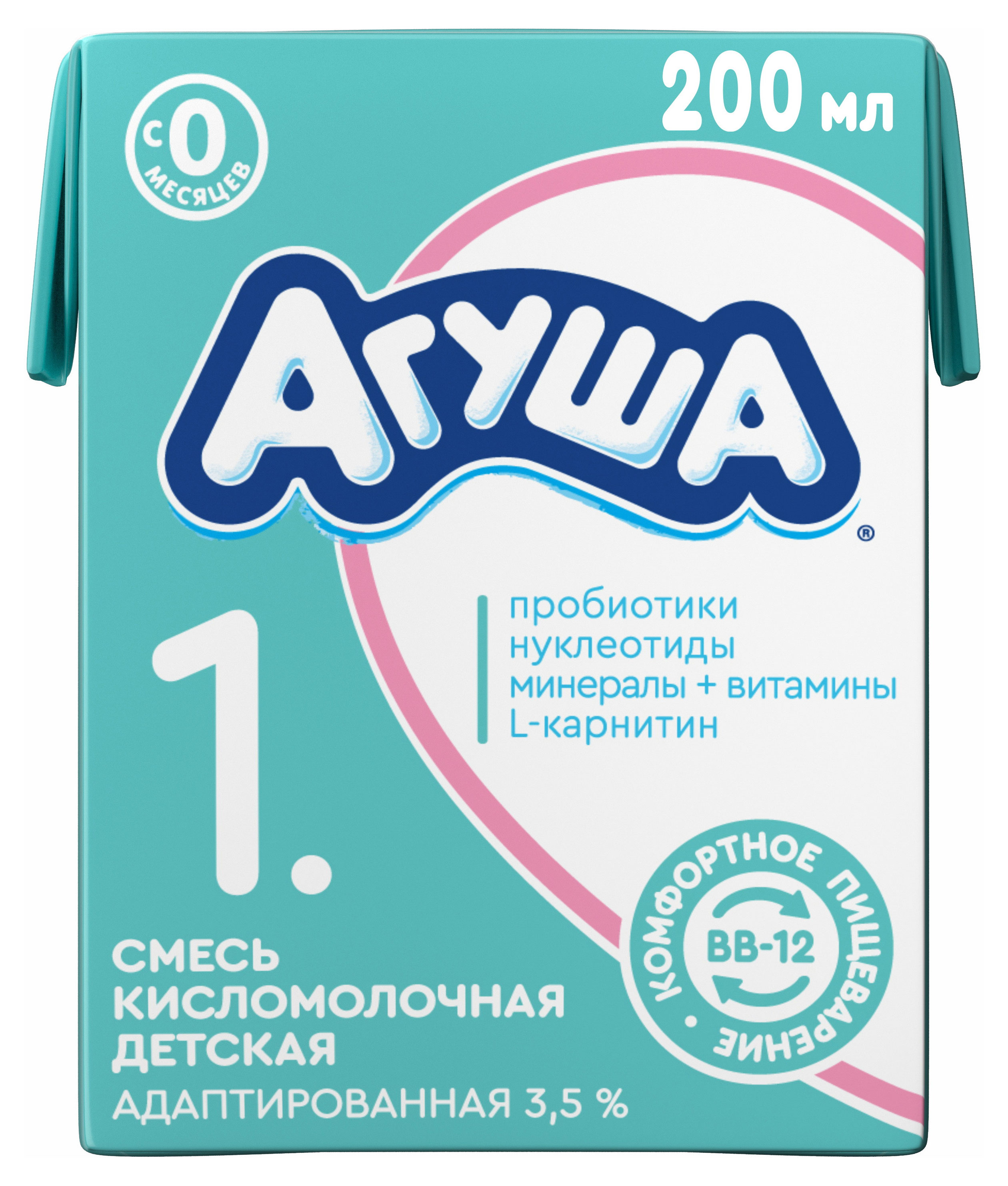 

Смесь кисломолочная Агуша адаптированная для детей 3.5%, 204 г