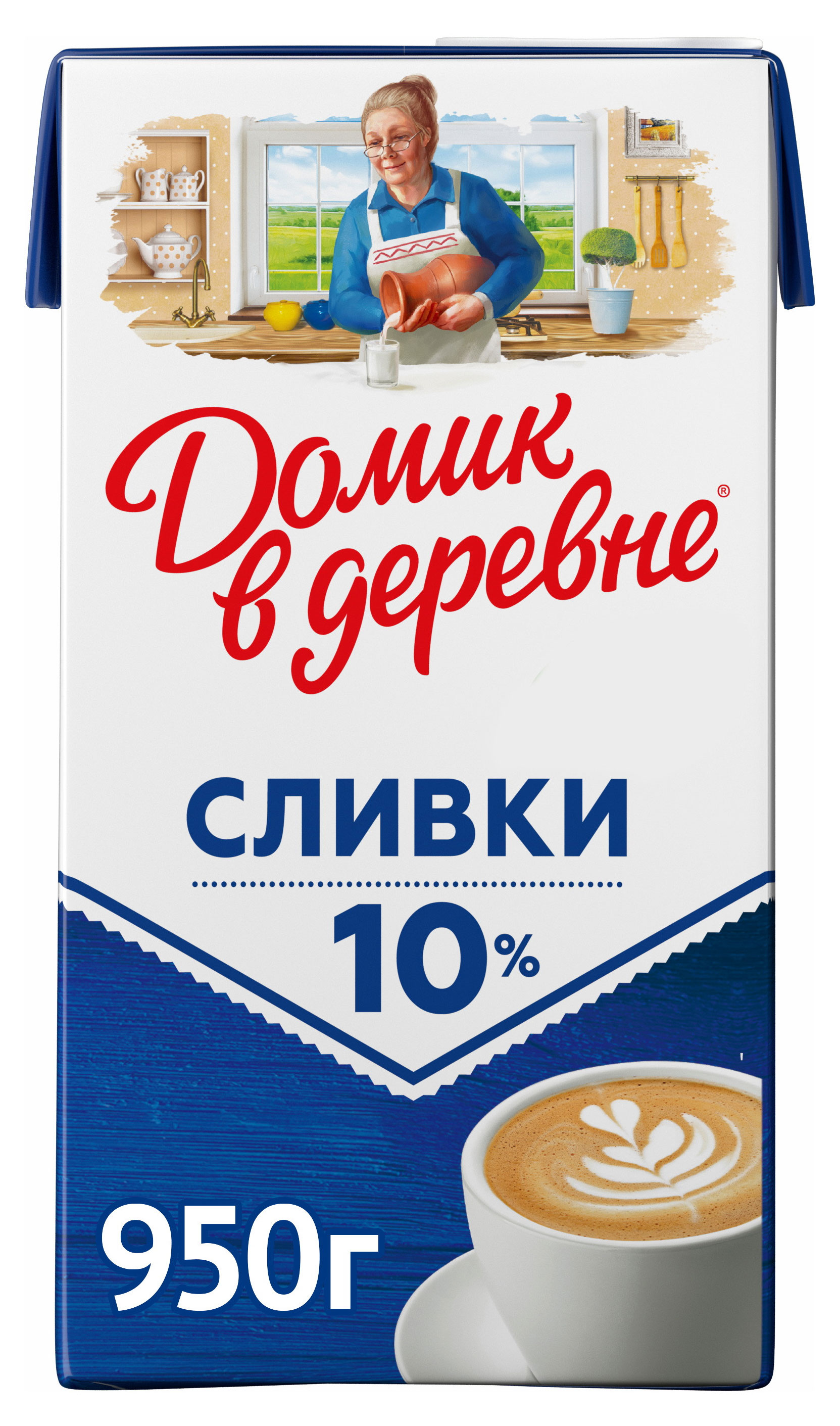 Сливки «Домик в деревне» 10% БЗМЖ, 950 г