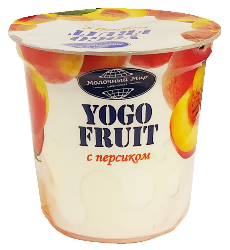 YOGO FRUIT | Йогурт YOGO FRUIT двухслойный с персиком 2,5% БЗМЖ, 150 г