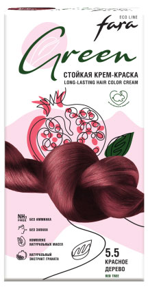 Крем-краска стойкая для волос Fara Eco Line Green 4.75 темно-каштановый