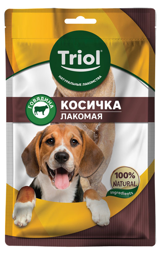 Лакомство для собак Triol косичка лакомая говядина, 40 г