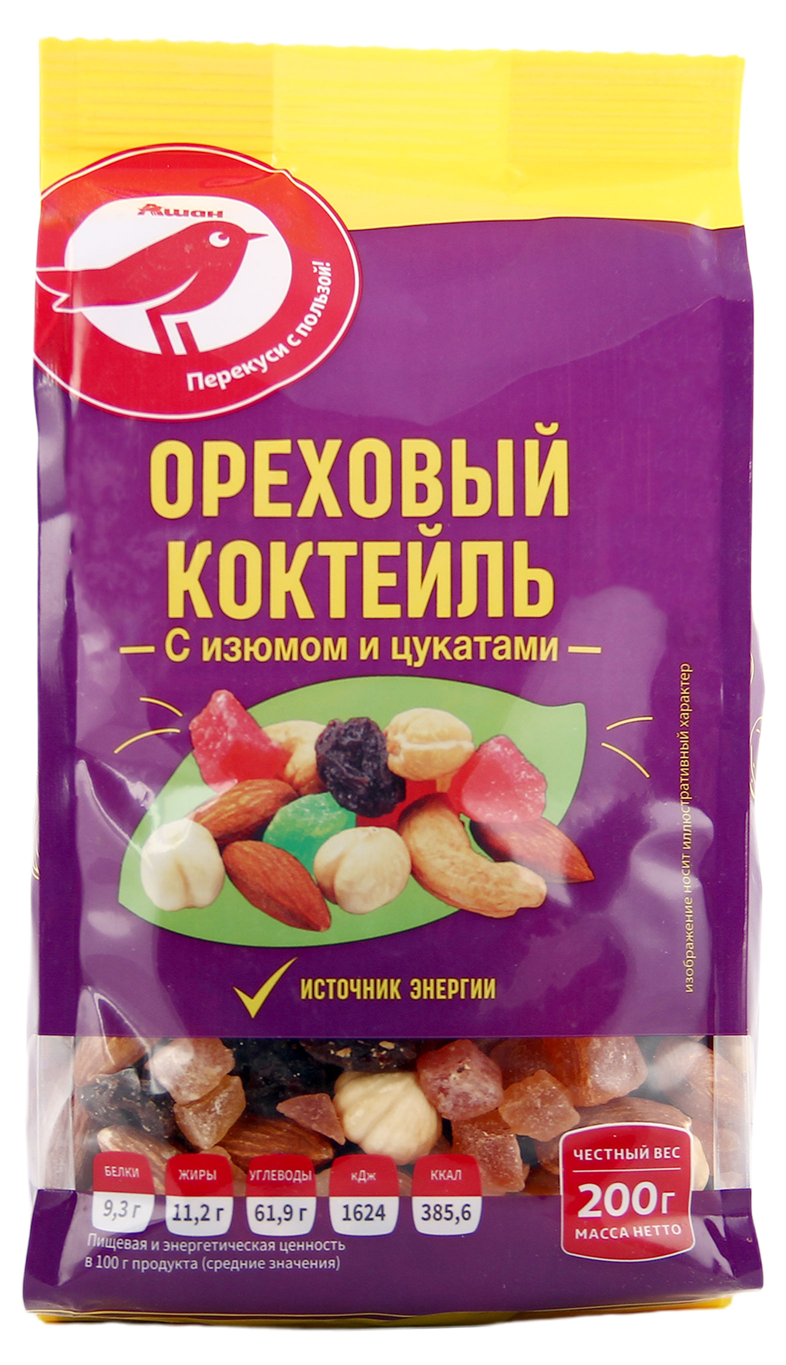 Ореховый коктейль АШАН Красная птица, 200 г