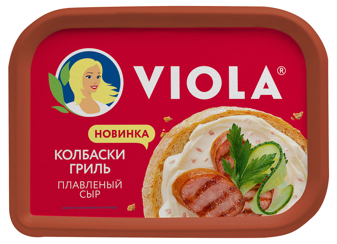 Сыр плавленый с колбасками гриль Viola 50% БЗМЖ, 400 г