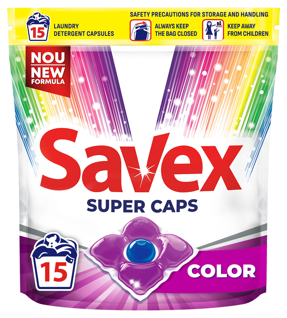 Капсулы для стирки цветного белья Savex Color, 15 шт